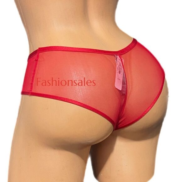 Victorias Secret Sexy Sheer Mesh Metallic hardware Heart cheeky panty Red Small - Picture 5 of 6
